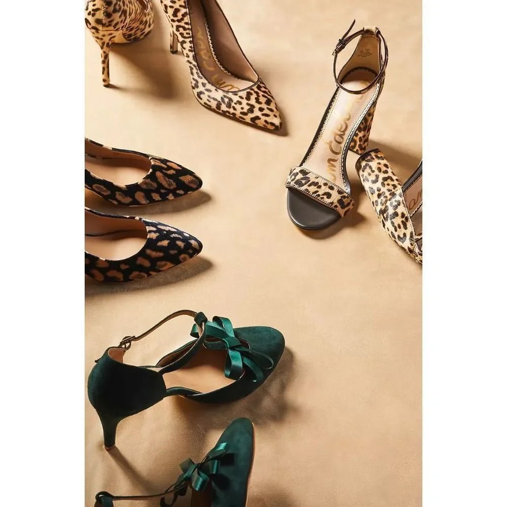 Anthropologie Abstract Velvet Kitten Heels NWT Size US 9.5 EU 40.5 - Picture 5 of 8